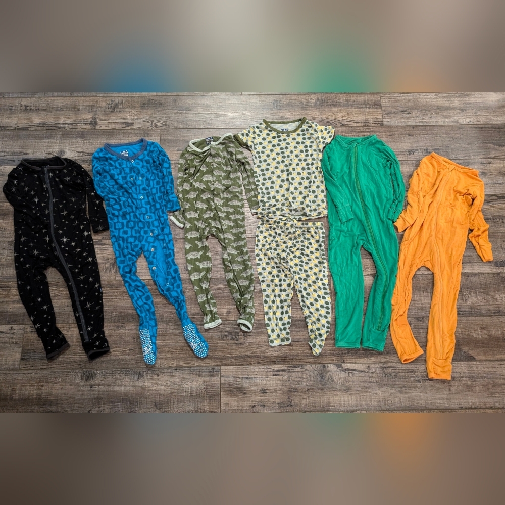 6 pairs of Kickee Pants Pajamas